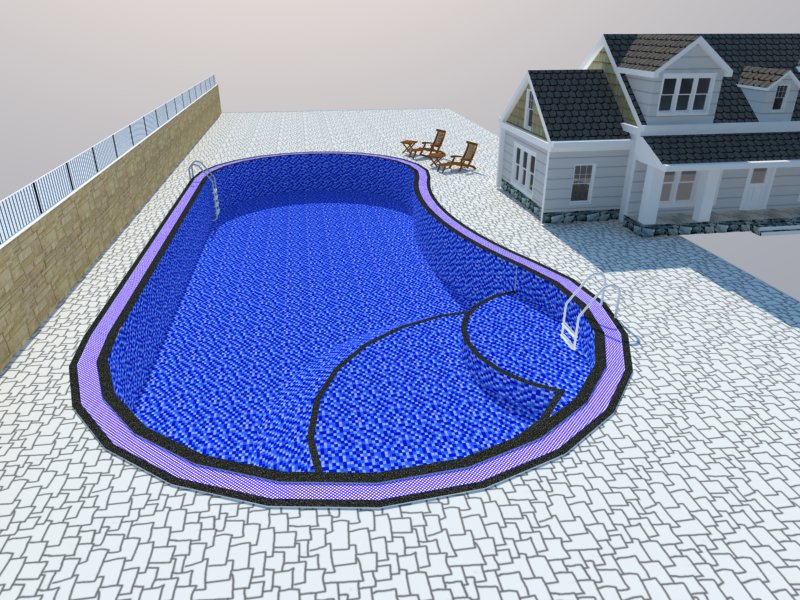 bản vẽ phối cảnh thiết kế bể bơi
